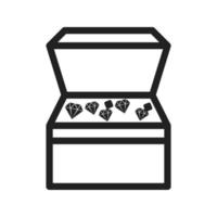 icono de línea de caja de tesoro abierta vector