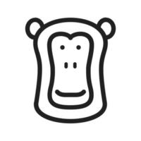 Baboon Face Line Icon vector