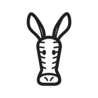 Zebra Face Line Icon vector