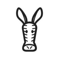 Zebra Face Line Icon vector