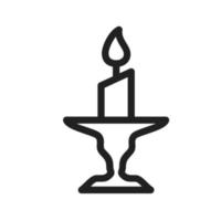 Candle on Stand Line Icon vector