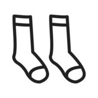 icono de línea de calcetines vector