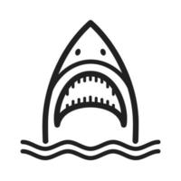 Shark Face Line Icon vector