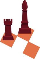 piezas de ajedrez objeto vectorial de color semiplano vector