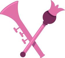Pink musical woodwind instrument semi flat color vector object
