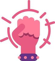 Clenched fist for protest and demonstration semi flat color vector object