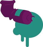 Industrial pipe with leaking green paint semi flat color vector object