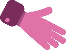 mano rosa que se extiende para un acuerdo de apretón de manos objeto de vector de color semiplano