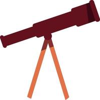 Telescope semi flat color vector object