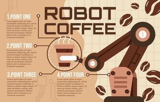 infografía de robot de café vector