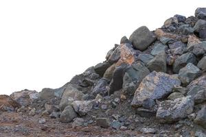 aislar pequeños y grandes bloques de granito. foto