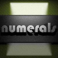 numerals word of iron on carbon photo