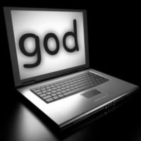 palabra de dios en la computadora portátil foto