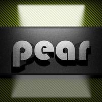 pear word of iron on carbon photo