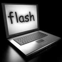 flash word on laptop photo