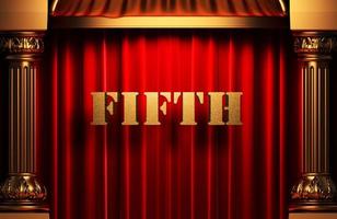 fifth golden word on red curtain photo