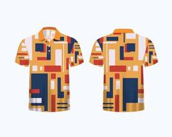 plantilla de camisa de polo con vector de diseño de patrón