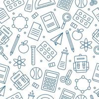 Back to School Seamless Outline Pattern vector