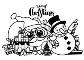 colección de elementos navideños dibujados a mano, clip festivo de añ vector