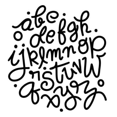 Hand drawn typeface set isolated on white. Brush painted charact