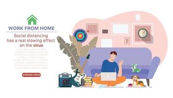 Working from home, The people working at home to prevent from spread of coronavirus,