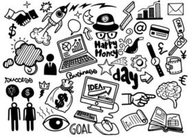 Hand Drawn Business background,Business Idea doodles icons se, Doodles vector illustration.