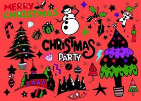 Festive christmas clipart elements collection vector