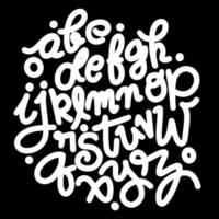 conjunto de tipografía dibujada a mano aislado en blanco. carácter pintado a pincel vector