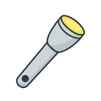 Simple portable flashlight doodle style vector illustration