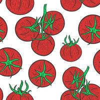 Tomatoes seamless pattern vector illustration
