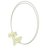 Oval wreath with lilies vector illustration