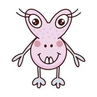 Cute female monster isolated vector illustration