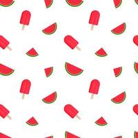 watermelon and popsicle seamless repeat pattern, summer time seamless repeat pattern for packaging, backgrounds, textile. vector