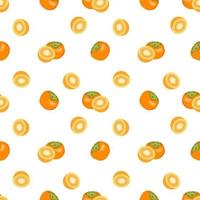 persimmon seamless pattern, Fruity repeat pattern on transparent background.
