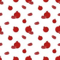 pomegranate seamless pattern, Fruity repeat pattern on transparent background. vector