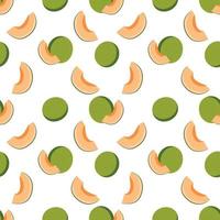 melon seamless pattern, Fruity repeat pattern on transparent background.