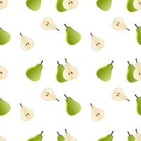 pear seamless pattern, Fruity repeat pattern on transparent background. vector