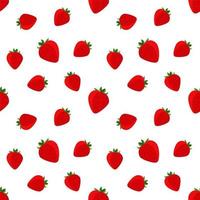 strawberry seamless pattern, Fruity repeat pattern on transparent background. vector