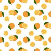 orange seamless pattern, Fruity repeat pattern on transparent background. vector
