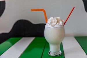 milk shake with whip cream photo