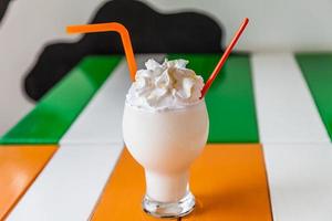 milk shake with whip cream photo