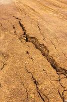 Background gravel surface which is water erosion, cracking and erosion. photo