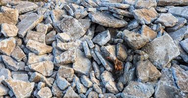 The rubble background of many large concrete blocks was obtained. photo