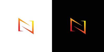 diseño moderno y moderno del logotipo de la letra n inicial vector