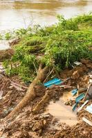 Landslide river debris. photo