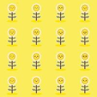 sun flower set flat style vector illustration. Collection of difference emoticon icon of sunflower on the white background vector illustration. editable orange icons for web and mobile.