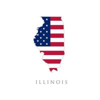 Shape of Illinois state map with American flag. vector illustration. can use for united states of America indepenence day, nationalism, and patriotism illustration. USA flag design