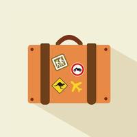 Vintage travel suitcases, Suitcase icon. Flat design style modern vector illustration. Isolated on stylish color background. Flat long shadow icon. Elements in flat design. Tourist elements design.