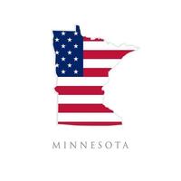 Shape of Minnesota state map with American flag. vector illustration. can use for united states of America indepenence day, nationalism, and patriotism illustration. USA flag design