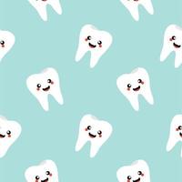 teeth seamless pattern vector illustration. vector seamless pattern with funny teeth expression cartoon style. fabric design, textile, wrapping paper, background, cards